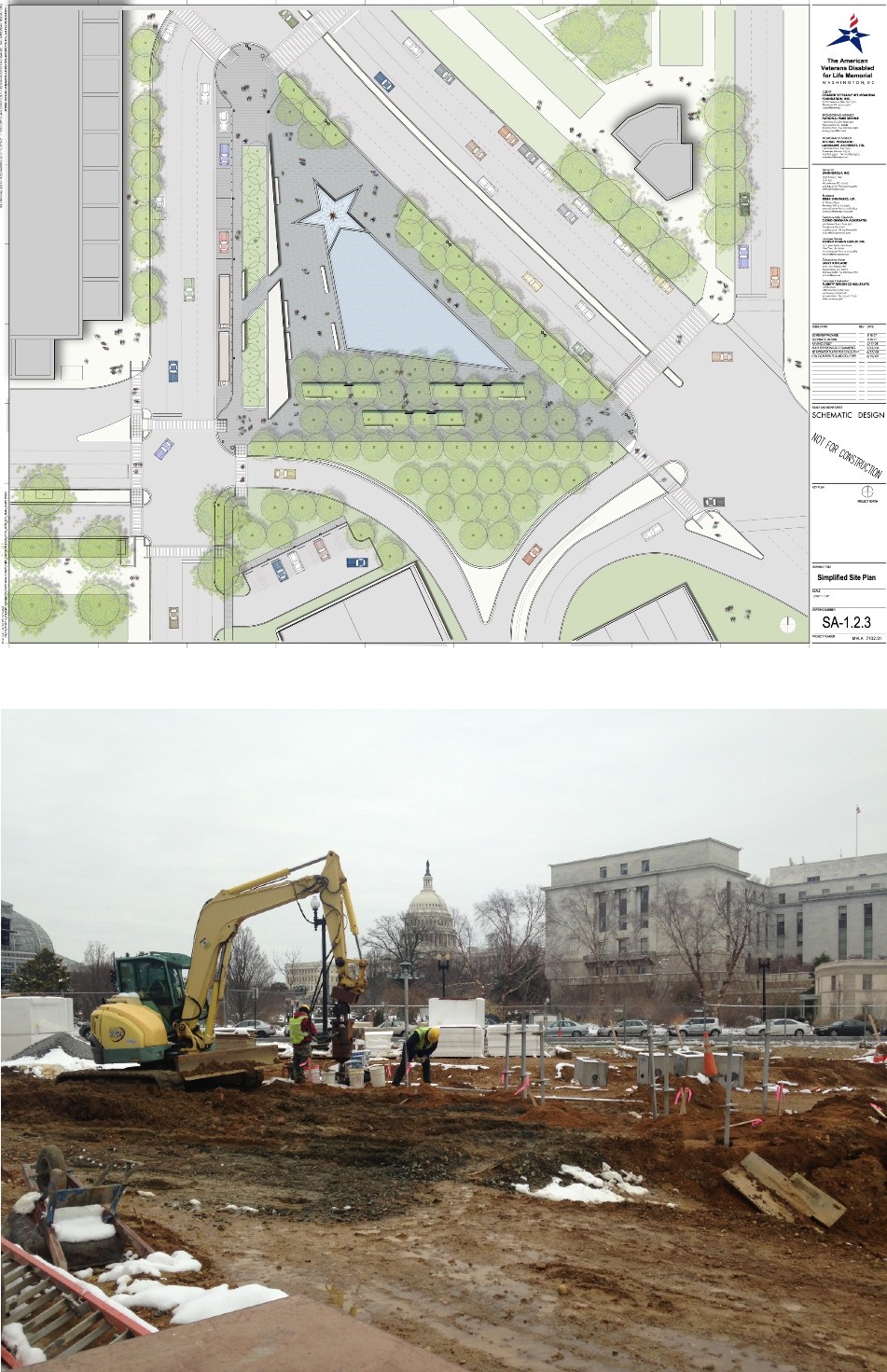 American Veterans Disabled for Life Memorial map and construction progress